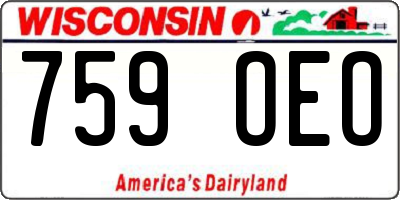 WI license plate 759OEO
