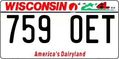 WI license plate 759OET