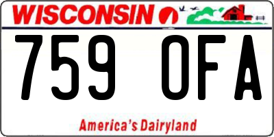 WI license plate 759OFA