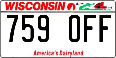 WI license plate 759OFF