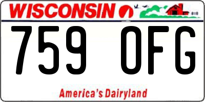 WI license plate 759OFG