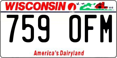 WI license plate 759OFM