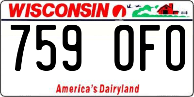 WI license plate 759OFO