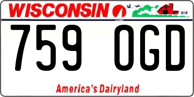 WI license plate 759OGD