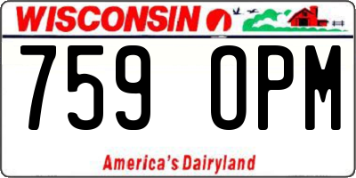 WI license plate 759OPM