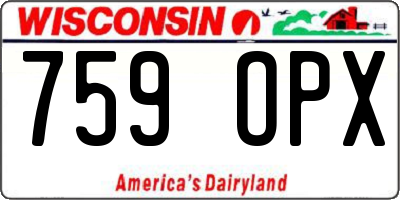 WI license plate 759OPX