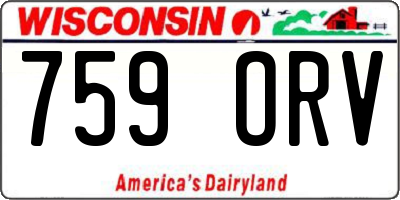 WI license plate 759ORV