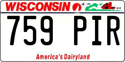 WI license plate 759PIR