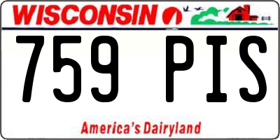 WI license plate 759PIS