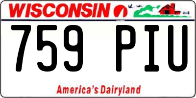 WI license plate 759PIU