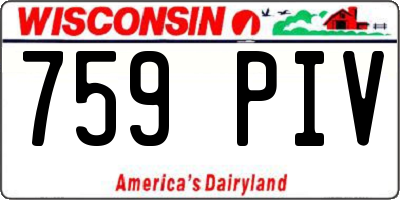 WI license plate 759PIV