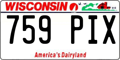 WI license plate 759PIX