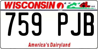 WI license plate 759PJB
