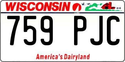WI license plate 759PJC