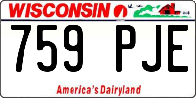 WI license plate 759PJE