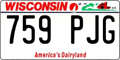 WI license plate 759PJG