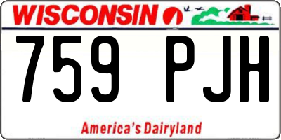 WI license plate 759PJH