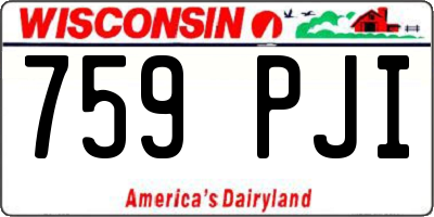 WI license plate 759PJI