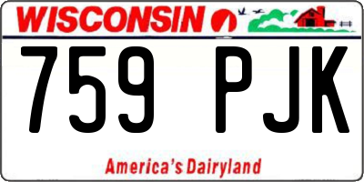 WI license plate 759PJK