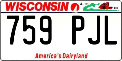 WI license plate 759PJL