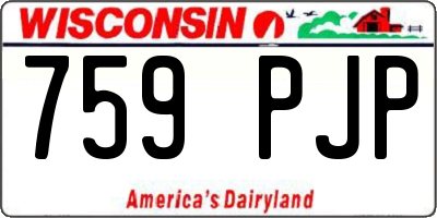 WI license plate 759PJP