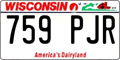 WI license plate 759PJR