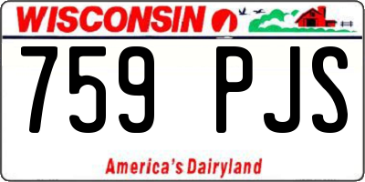 WI license plate 759PJS