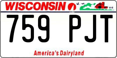 WI license plate 759PJT