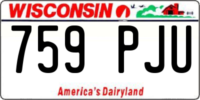 WI license plate 759PJU