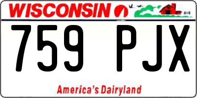 WI license plate 759PJX