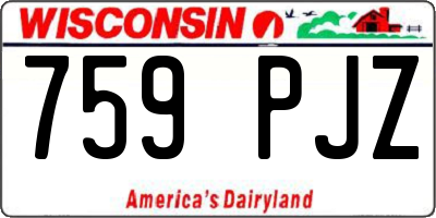 WI license plate 759PJZ
