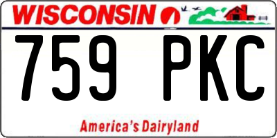 WI license plate 759PKC