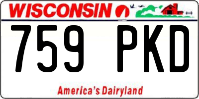 WI license plate 759PKD
