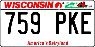 WI license plate 759PKE