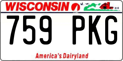 WI license plate 759PKG