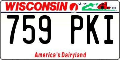 WI license plate 759PKI