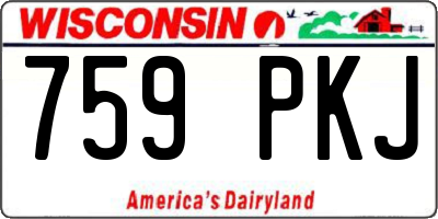 WI license plate 759PKJ