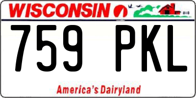 WI license plate 759PKL
