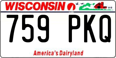 WI license plate 759PKQ