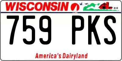 WI license plate 759PKS