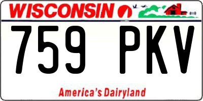 WI license plate 759PKV