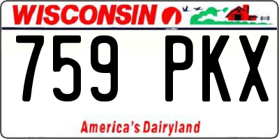 WI license plate 759PKX