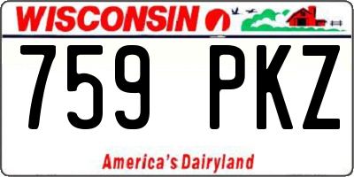 WI license plate 759PKZ