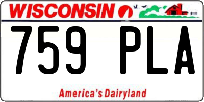 WI license plate 759PLA