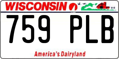 WI license plate 759PLB