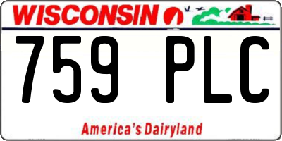 WI license plate 759PLC