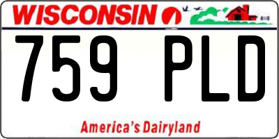 WI license plate 759PLD