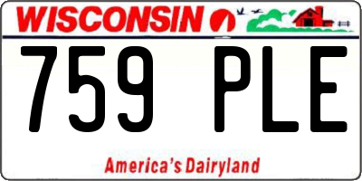 WI license plate 759PLE