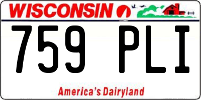 WI license plate 759PLI