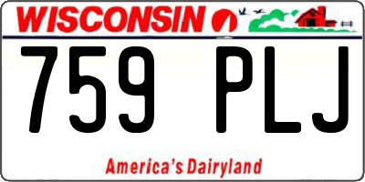 WI license plate 759PLJ